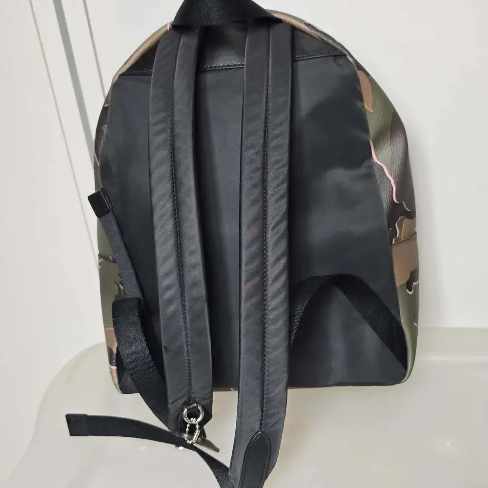 Coach Medium Charlie Backpack in Green and Brown Camouflage with Matching Wallet